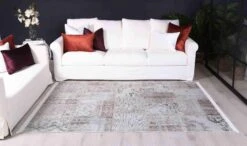 Distressed Vintage Prime Patch Cream Rug