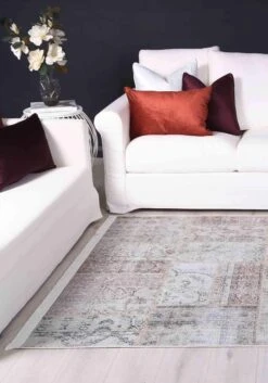 Distressed Vintage Prime Patch Cream Rug -Sydney Rugs Online 2048 00 9