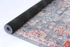 Divine Distressed Floral Grey Multi Non-Slip Rug -Sydney Rugs Online ANGE12 4