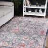 Divine Distressed Floral Grey Multi Non-Slip Rug -Sydney Rugs Online ANGE12 5