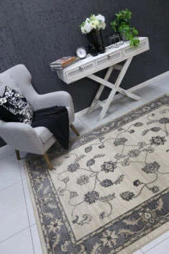 Aarya Border Grey Cream Rug -Sydney Rugs Online ARYA 6024A CREAM 6