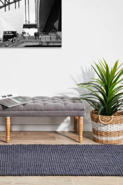 Chunky Natural Fiber Barker Navy Runner Rug -Sydney Rugs Online ATR BKR NAV RU 2