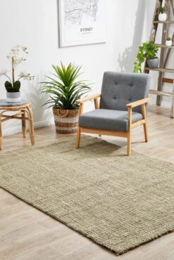 Chunky Natural Fiber Barker Platinum Uniart Rug -Sydney Rugs Online ATR BKR PLA 1