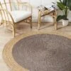 Round Jute Natural Rug Charcoal -Sydney Rugs Online ATR POLO CHAR