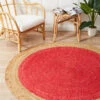 Round Jute Natural Rug Cherry -Sydney Rugs Online ATR POLO CHE