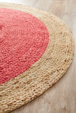 Round Jute Natural Rug Cherry -Sydney Rugs Online ATR POLO CHE 3