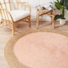 Round Jute Natural Rug Pink 1 Round Jute Natural Rug Pink -Sydney Rugs Online ATR POLO PIN