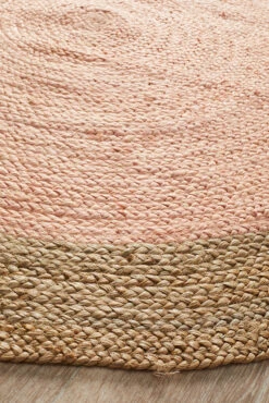 Round Jute Natural Rug Pink -Sydney Rugs Online ATR POLO PIN 2