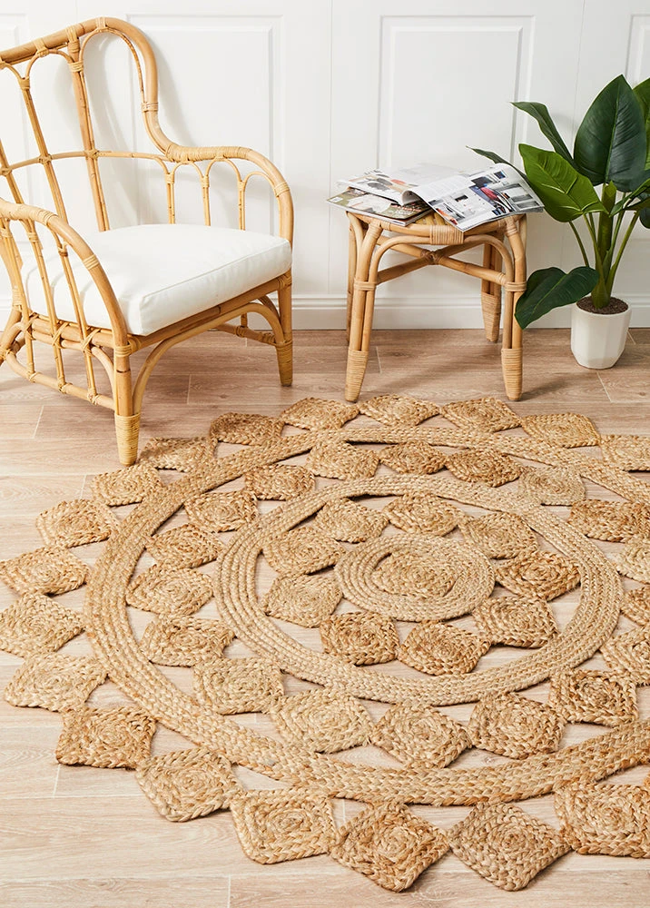 Round Jute Natural Tessellate Rug 3 Round Jute Natural Tessellate Rug