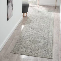Allen Banks Grey Taupe Runner Rug