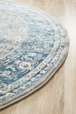 Eclectic Diverse Blue Round Rug -Sydney Rugs Online BLN 207 BLUE RO 3