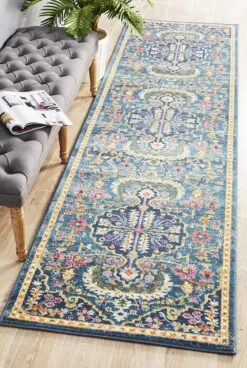 Eclectic General Navy Runner Rug