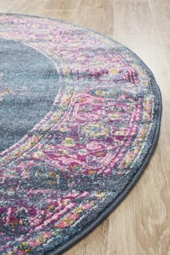 Eclectic Criticalne Round Rug -Sydney Rugs Online BLN 211 NAVY RO 3