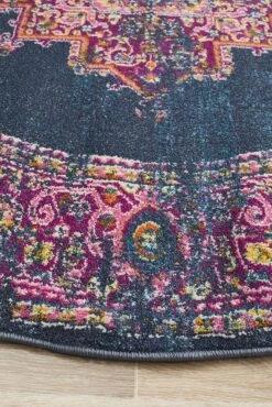 Eclectic Criticalne Round Rug -Sydney Rugs Online BLN 211 NAVY RO 4