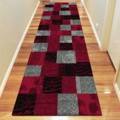 Beantown Patch Red Runner Rug
