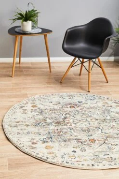 Rhythmic Musical Silver Round Rug -Sydney Rugs Online CEN 911 SILV RO