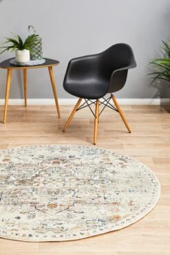Rhythmic Musical Silver Round Rug -Sydney Rugs Online CEN 911 SILV RO 2