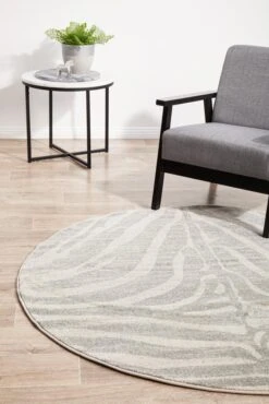 Miter Galata Silver Round Rug -Sydney Rugs Online CRO SAV SIL RO