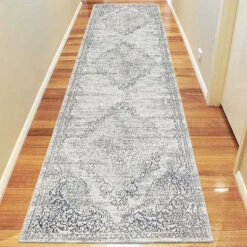 Glamor Beauty Light Grey Runner Uniart Rug