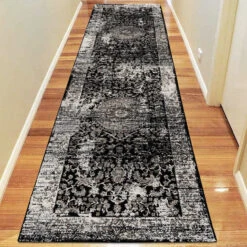 Progeny Series Black Runner Rug