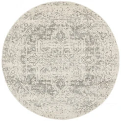 Summon Dream White Silver Transitional Round Rug -Sydney Rugs Online EVO 253 WSIL RO 3