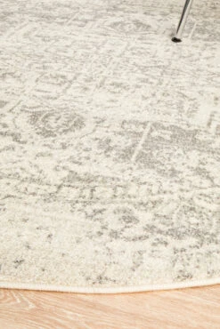 Summon Dream White Silver Transitional Round Rug -Sydney Rugs Online EVO 253 WSIL RO 4