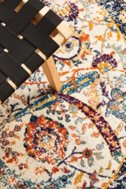 Summon Peacock Ivory Transitional Round Rug -Sydney Rugs Online EVO 255 IVO RO 7