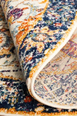 Summon Peacock Ivory Transitional Round Rug -Sydney Rugs Online EVO 255 IVO RO 8