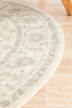 Summon Winter White Transitional Round Rug -Sydney Rugs Online EVO 261 WHI RO 5