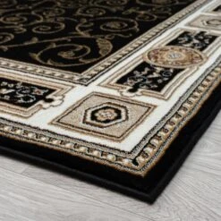 Stratum Lush Medal Black Runner Rug -Sydney Rugs Online Estate511BlackRun Angle