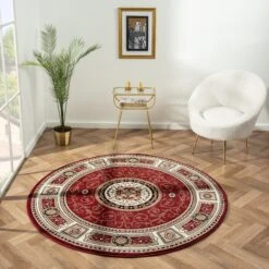 Stratum Lush Medal Red Round Rug