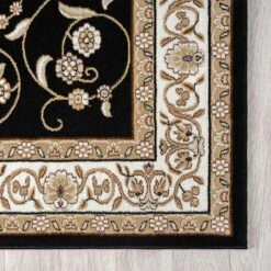 Stratum Persian Classic Black Runner Rug -Sydney Rugs Online Estate512BlackRun Corner
