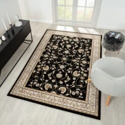 Stratum Persian Classic Black Rug