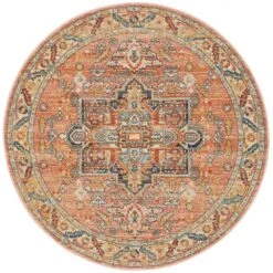 Bequest Heirloom Salmon Round Rug -Sydney Rugs Online LEG 850 SALM RO 3