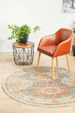 Bequest Sprig Blue Round Rug