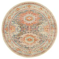 Bequest Sprig Blue Round Rug -Sydney Rugs Online LEG 853 BLUE RO 3