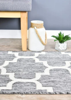 Long Island Trellis Light Grey Beige Runner Rug -Sydney Rugs Online LONG 0968 GU6 E13