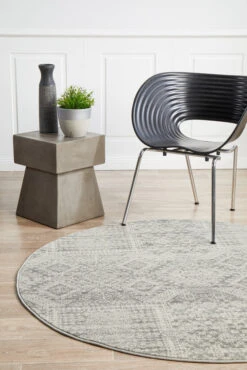Zelda Silver Grey Round Rug -Sydney Rugs Online MIR 351 SIL RO