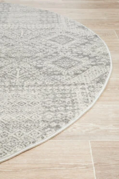 Zelda Silver Grey Round Rug -Sydney Rugs Online MIR 351 SIL RO 5
