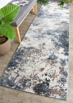 Designer Modern Columbus Runner Rug -Sydney Rugs Online ML 63395 7656 BLUE BROWN 16