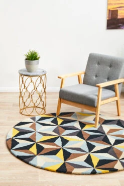 Crystal Designer Wool Round Rug Blue -Sydney Rugs Online MTX 900 BLU RO