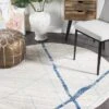 Gynama White Blue Contemporary Round Rug -Sydney Rugs Online OAS 452 BLUE RO 5 8bb45539 af75 4fa3 b71f 2fd8325c1dec