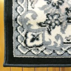 Medori Floral Black Rug -Sydney Rugs Online RUBY6151BLACKCorner.jpg 1280