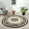 Royal King Black Cream Round Rug -Sydney Rugs Online Royal523BlackRou Lifestyle