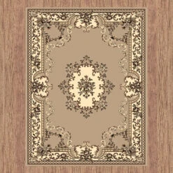 Medori Floral Beige Rug -Sydney Rugs Online Ruby6151BeigeFrontal