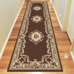 Medori Floral Brown Rug -Sydney Rugs Online Ruby6151BrownRunner