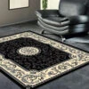 Medori Coral Black Rug -Sydney Rugs Online Ruby 1920 Black Lounge