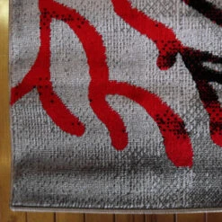 Medori Cherry Grey Rug -Sydney Rugs Online Ruby 2116 Grey Corner