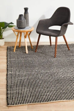 Skandinavian Wool Black Rug -Sydney Rugs Online SKAN 300 BLA