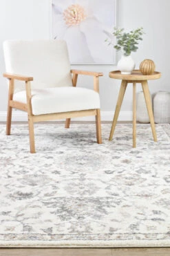 Sophia Pearl Bloom Grey Beige Rug